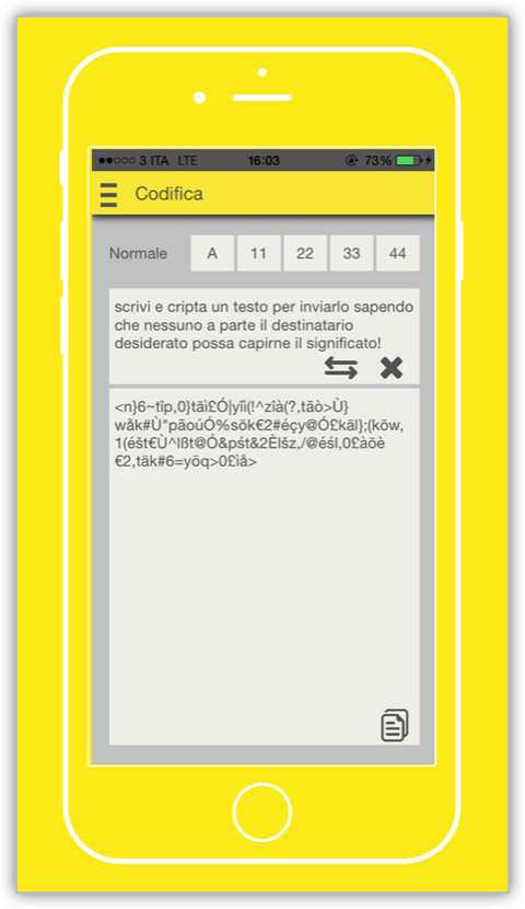 Screenshot 2 App Android Cripto | Testi cifrati