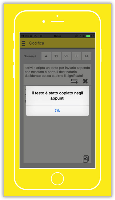 Screenshot 3 App Android Cripto | Testi cifrati