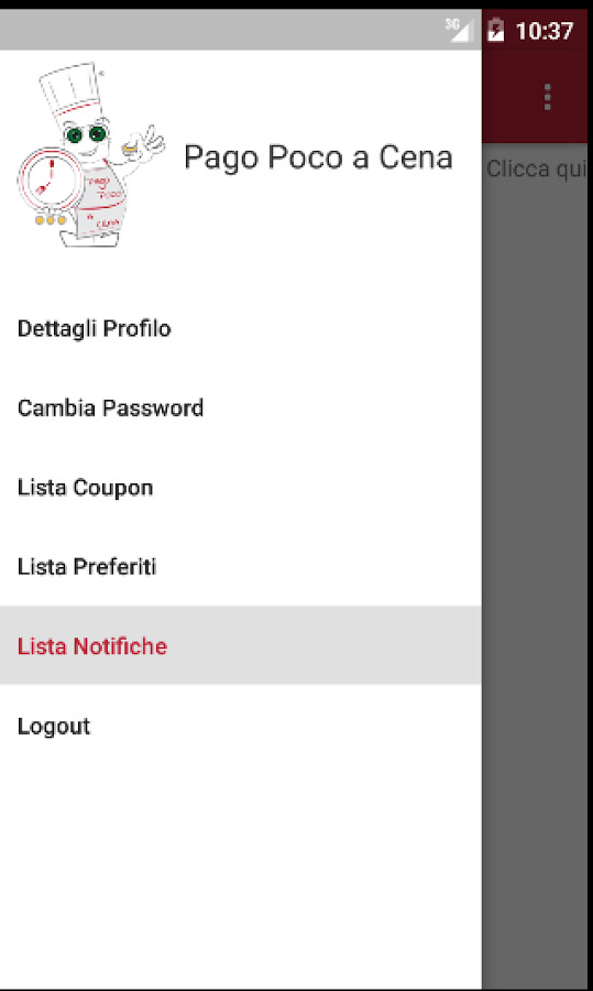 Screenshot 2 App Android Pago Poco a Cena