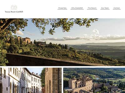 Creazione Sito web professionale per Toscana Resort Castelfalfi castelfalfirealestate.com | Portfolio What a Show S.r.l. | https://www.whatashow.it